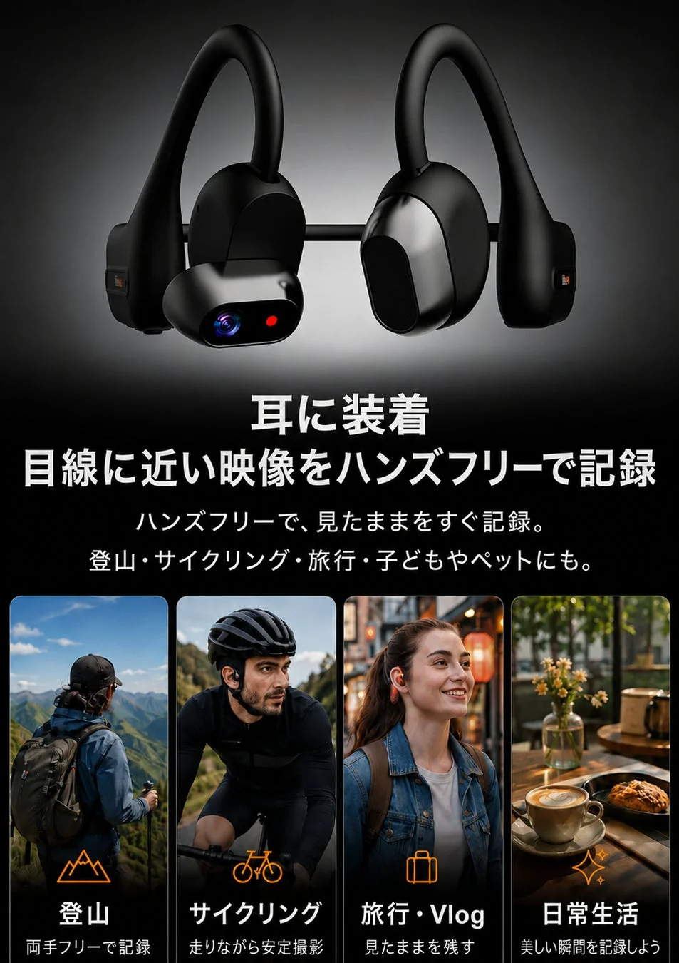 ハンズフリーで記録