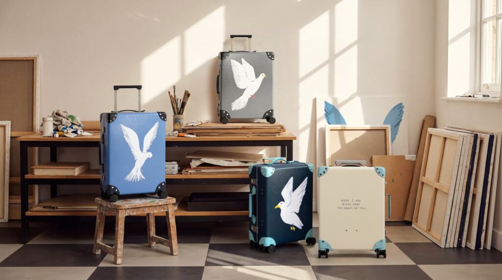 デイヴィッド・シュリグリーの鳥たちが旅に出る グローブ・トロッターとの協業第2弾「Luggage with Wings」