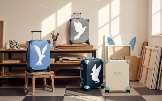 デイヴィッド・シュリグリーの鳥たちが旅に出る　グローブ・トロッターとの協業第2弾「Luggage with Wings」