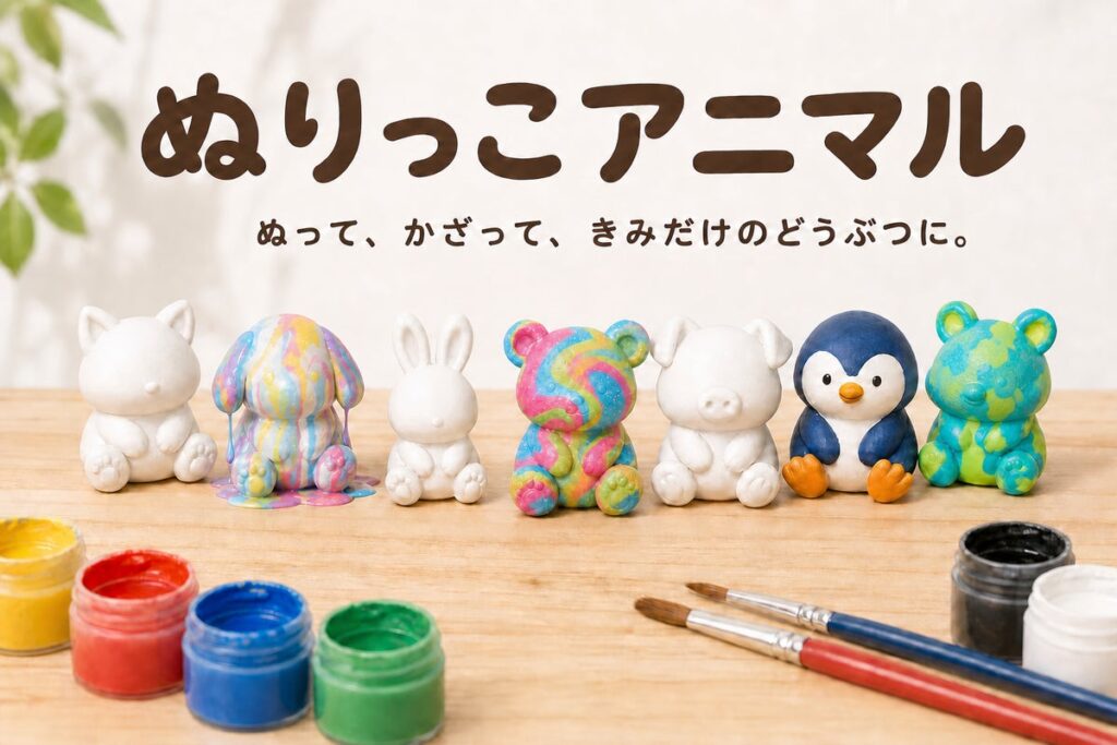 3Dプリンタ教室3DLab、ポーリングアート用の白いどうぶつフィギュア「ぬりっこアニマル」を販売開始