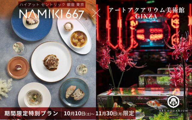 ハイアット セントリック 銀座 東京 NAMIKI667×アートアクアリム美術館 GINZA 10月10日(土)～11月30日(月)限定の贅沢なコラボプランが登場